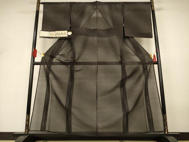 平和屋着物*夏物 越後夏大島物語 変わり縞 証紙付き 正絹 逸品 未使用 AABJ3335jd
