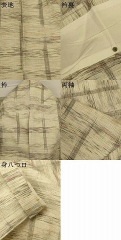 平和屋着物*夏物 小紋 紗 格子 AABJ3339jd