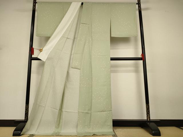 平和屋着物*夏物 小紋 絽 花丸文 ロング丈 正絹 逸品 AABJ3342jd