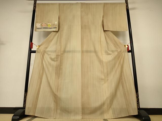 平和屋着物*夏物 本場縞大島紬 夏大島 縞 薩摩染織謹製 証紙付き 正絹 逸品 AABJ3343jd