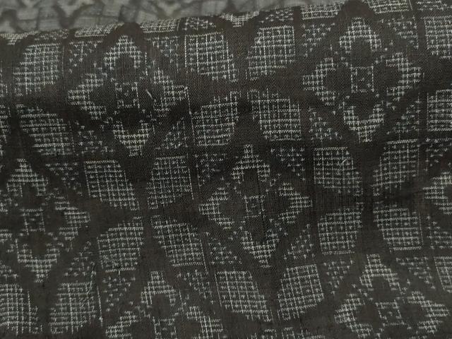 平和屋着物*夏物 重要無形文化財 本場宮古上布 七宝文 苧麻 逸品 AABJ3346jd