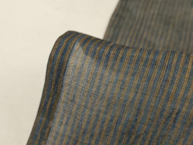 平和屋着物*夏物 男性 小千谷ちぢみ 縞 麻 逸品 AABJ3352jd