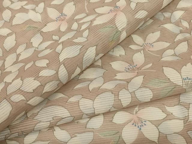 平和屋着物*夏物 小紋 絽 花づくし 洗える着物 AABJ3361jd