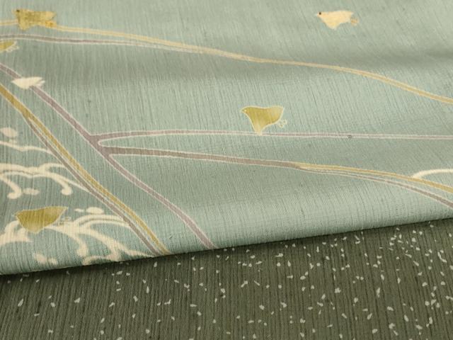 平和屋着物*夏物 訪問着 紗紬 刺繍 立波舞鳥文 金糸 正絹 逸品 AABJ3368jd