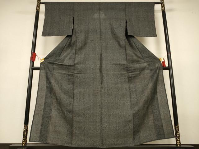 平和屋着物*夏物 石川県指定無形文化財 能登上布 本麻手織上布紬 幾何学文 麻 逸品 AABJ3370jd