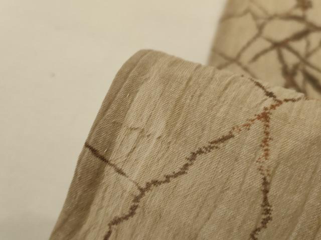 平和屋着物*夏物 小千谷ちぢみ 草花文 麻 逸品 AABJ3380jd