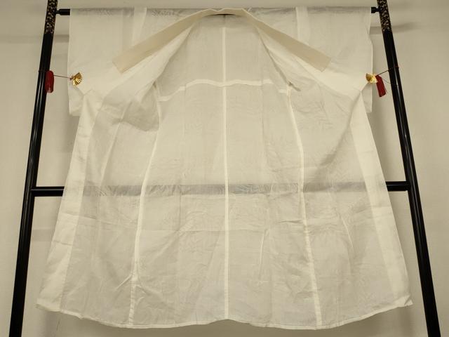 平和屋着物*夏物 長襦袢 流水草花文紗 生成り色 麻 逸品 AABJ3387jd