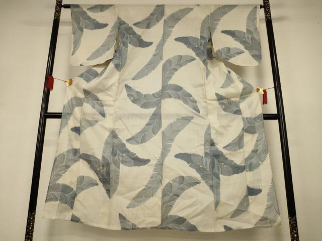 平和屋着物*夏物 上布 枝葉文 麻 逸品 AABJ3391jd