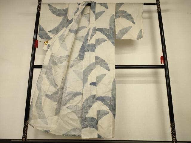平和屋着物*夏物 上布 枝葉文 麻 逸品 AABJ3391jd