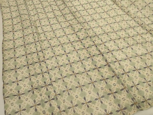 平和屋着物*夏物 小千谷ちぢみ 幾何学文 麻 逸品 AABJ3396jd