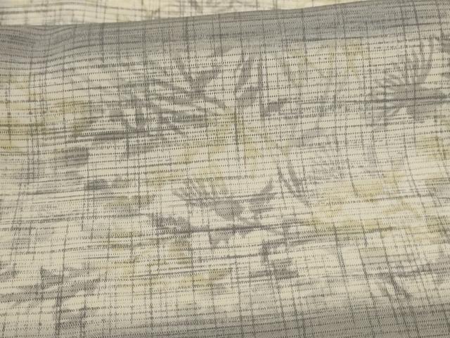 平和屋着物*夏物 小紋 絽 市松草花文 正絹 逸品 AABJ3400jd