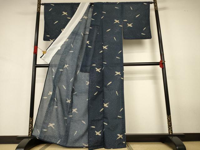 平和屋着物*夏物 小紋 絽 羽 洗える着物 AABJ3404jd