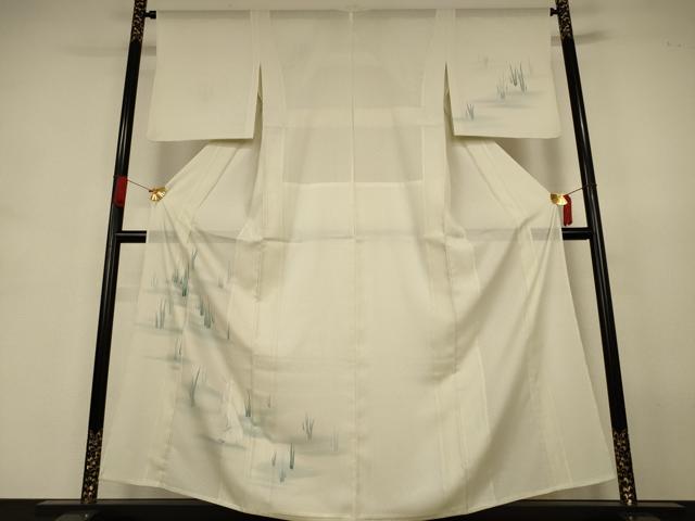 平和屋着物*夏物 訪問着 縦絽 鷺 暈し染め 正絹 逸品 AABJ3407jd