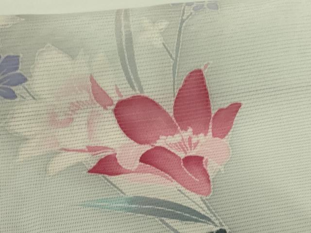 平和屋着物*夏物 訪問着 絽 草花文 暈し染め 洗える着物 AABJ3413jd