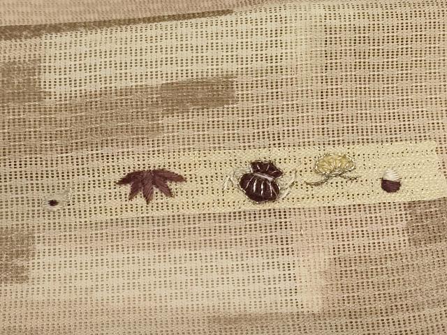 平和屋着物*夏物 訪問着 変わり絽 刺繍 横段文 暈し染め 銀糸 正絹 逸品 AABJ3421jd