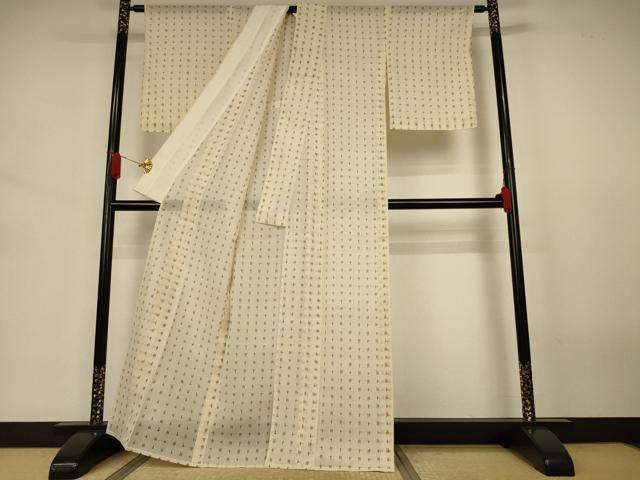 平和屋着物*夏物 小紋 紗 絣文 正絹 逸品 AABJ3429jd