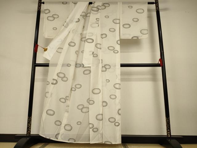 平和屋着物*夏物 小紋 絽 丸文 洗える着物 AABJ3435jd