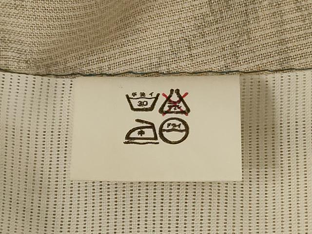 平和屋着物*夏物 小紋 紗 麻の葉文様 洗える着物 AABJ3437jd