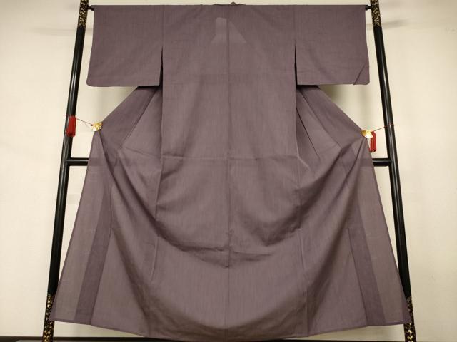 平和屋着物*夏物 色無地 芝紋紗 鳩羽鼠色 洗える着物 AABJ3439jd