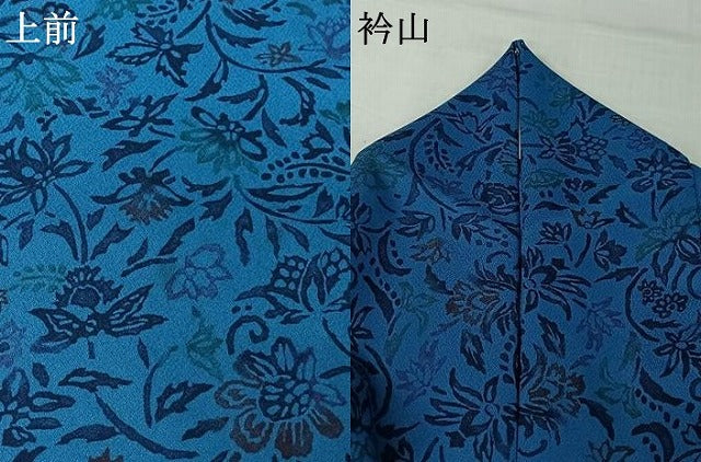 平和屋着物▽小紋 単衣 草花文 洗える着物 AABJ3443jh
