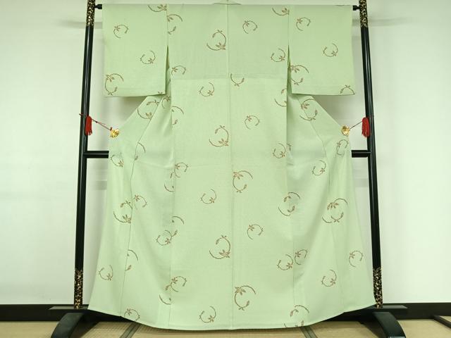 平和屋着物▽洗える最高級着物 <英>はなぶさ謹製 小紋 単衣 草花文 洗える着物 AABJ3446jh