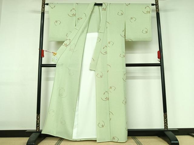 平和屋着物▽洗える最高級着物 <英>はなぶさ謹製 小紋 単衣 草花文 洗える着物 AABJ3446jh