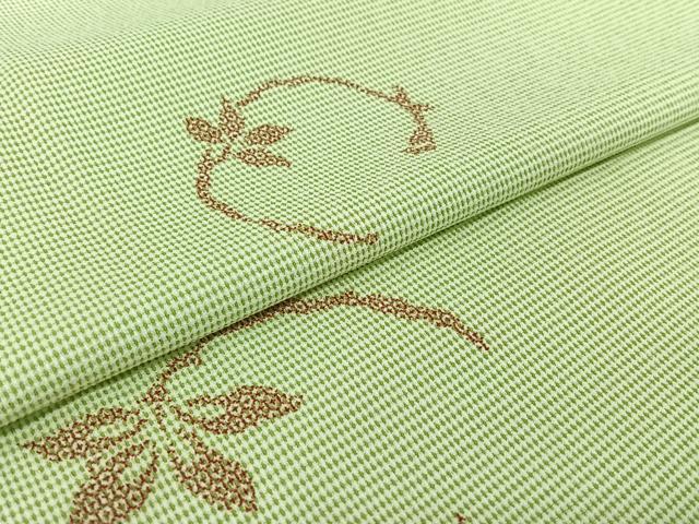 平和屋着物▽洗える最高級着物 <英>はなぶさ謹製 小紋 単衣 草花文 洗える着物 AABJ3446jh