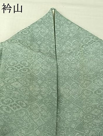 平和屋着物*夏物 お召 幾何学花紋紗 千草鼠色 正絹 逸品 AABJ3449jh