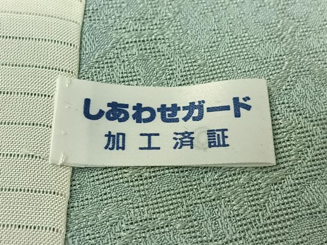 平和屋着物*夏物 お召 幾何学花紋紗 千草鼠色 正絹 逸品 AABJ3449jh