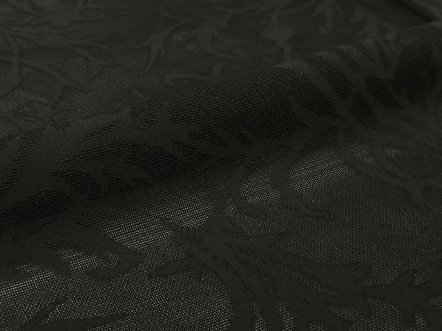 平和屋着物▽羽織 スリーシーズン 春夏秋 塵除け 草葉紋紗 黒地 正絹 逸品 AABJ3450jh