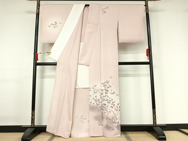 平和屋着物▽訪問着 単衣 流水花籬文 暈し染め 正絹 逸品 AABJ3474jh