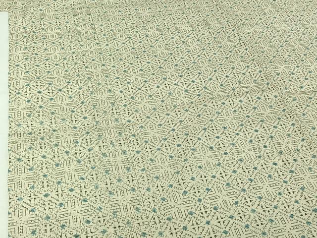 平和屋着物▽本塩沢 単衣 幾何学文様 正絹 逸品 AABJ3482jh