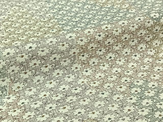 平和屋着物▽上質な小紋 単衣 紬地 草花文 正絹 逸品 AABJ3483jh