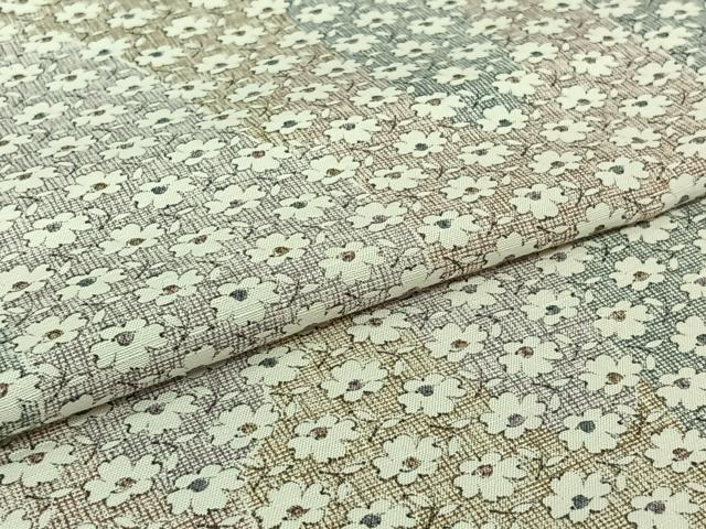 平和屋着物▽上質な小紋 単衣 紬地 草花文 正絹 逸品 AABJ3483jh