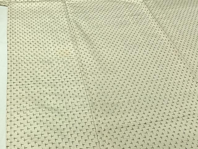 平和屋着物▽上質な紬 単衣 十字絣 正絹 逸品 AABJ3488jh