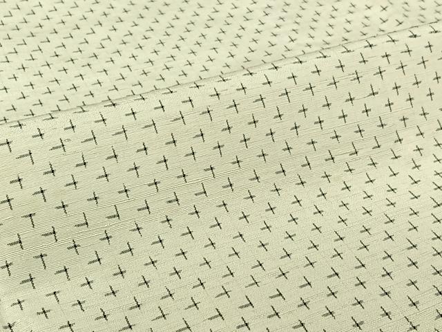 平和屋着物▽上質な紬 単衣 十字絣 正絹 逸品 AABJ3488jh
