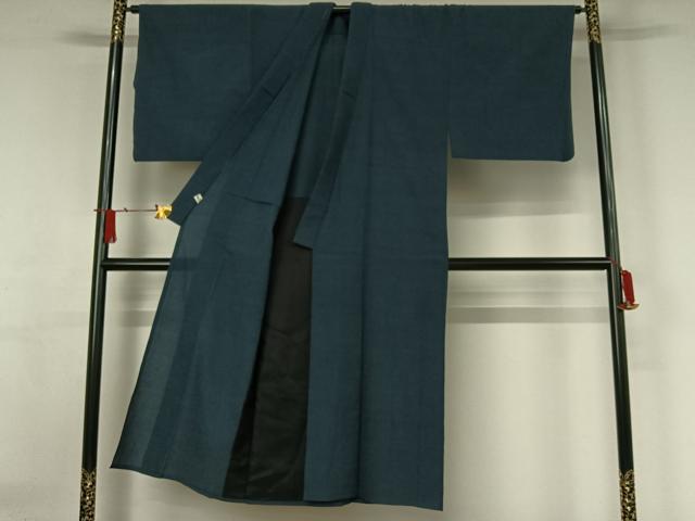 平和屋着物▽男性 本塩沢 単衣 110亀甲 総詰め 酒井織物謹製 証紙付き 正絹 逸品 AABJ3503jh