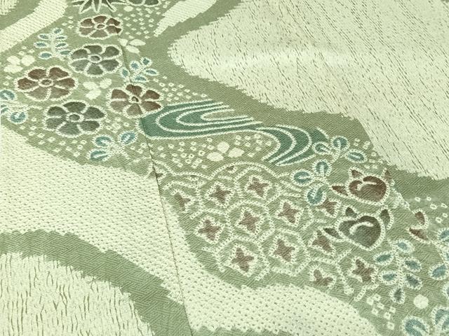 平和屋着物▽訪問着 単衣 杢目絞り 吉祥花文 正絹 逸品 AABJ3504jh