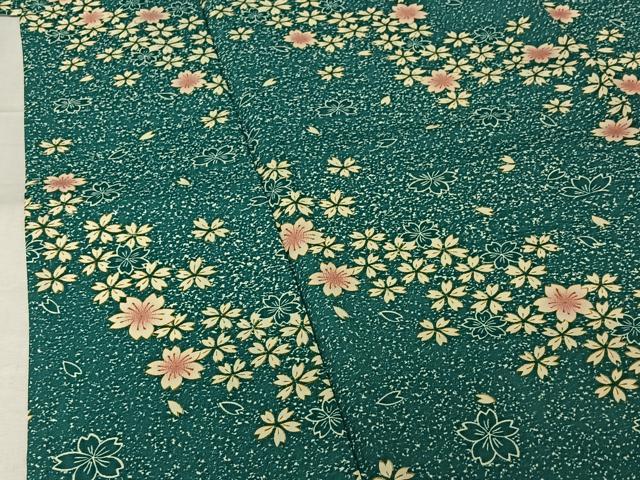 平和屋着物▽小紋 単衣 舞桜文 洗える着物 AABJ3513jh