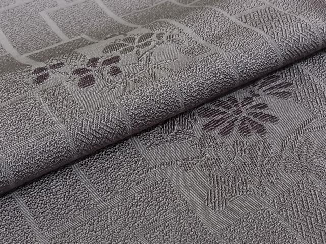 平和屋着物▽上質な色無地 単衣 モール織 草花地紋 浅紫色 正絹 逸品 AABJ3530jh