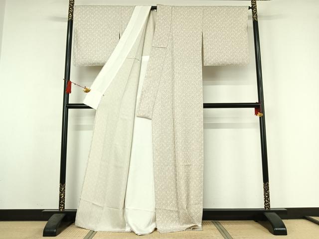 平和屋着物▽上質な小紋 単衣 幾何学文様 高島屋扱い 正絹 逸品 AABJ3538jh