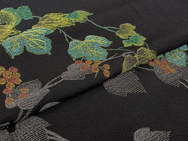 平和屋着物▽訪問着 単衣 総刺繍 南天文 金糸 正絹 逸品 AABJ3539jh