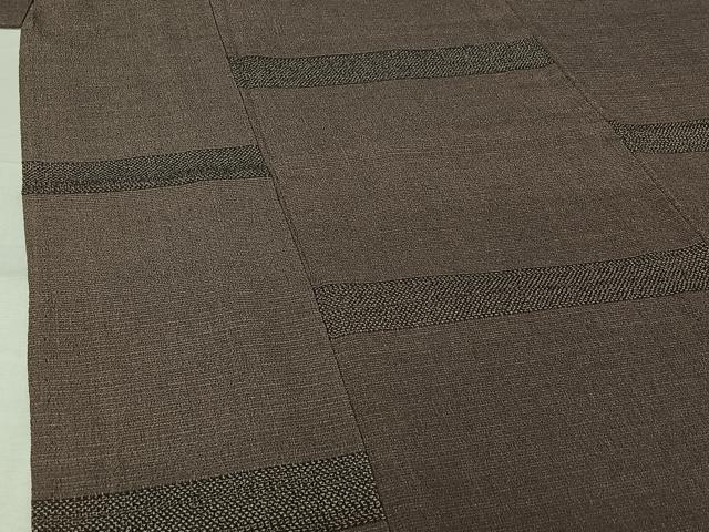 平和屋着物▽本塩沢 単衣 横段文 正絹 逸品 AABJ3545jh