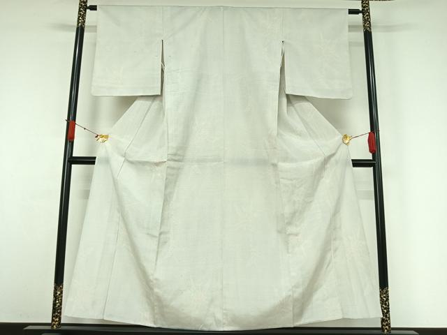 平和屋着物▽本塩沢 単衣 110亀甲 草花文 正絹 逸品 AABJ3550jh