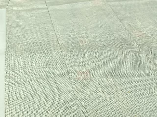 平和屋着物▽本塩沢 単衣 110亀甲 草花文 正絹 逸品 AABJ3550jh