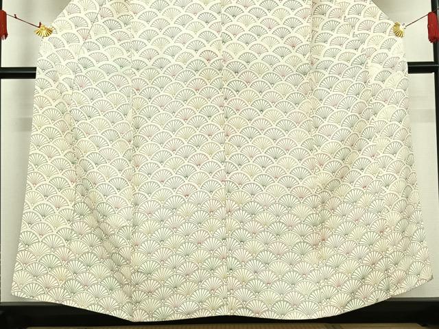 平和屋着物▽訪問着 単衣 青海波花文 正絹 逸品 AABJ3560jh