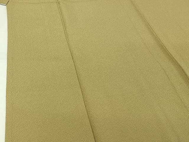 平和屋着物▽上質な色無地 単衣 抹茶色 鬼しぼ縮緬 正絹 逸品 AABJ3567jh