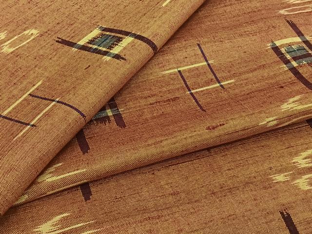 平和屋着物▽本場琉球絣 単衣 飛鳥文 正絹 逸品 AABJ3573jh