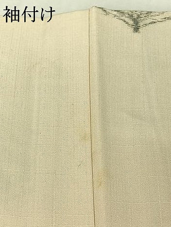 平和屋着物▽上質な紬 単衣 笹竹文 正絹 逸品 AABJ3574jh