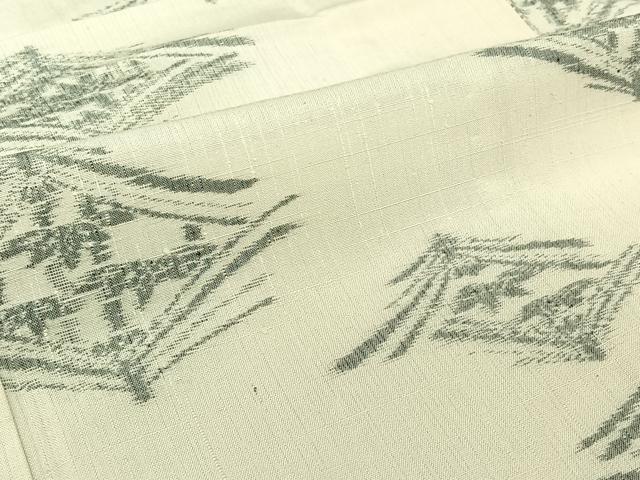 平和屋着物▽上質な紬 単衣 笹竹文 正絹 逸品 AABJ3574jh